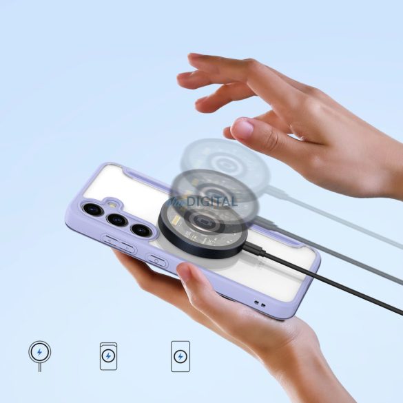 Dux Ducis Skin X Pro tok Samsung S24 mágneses gyűrűvel és patenttal - lila