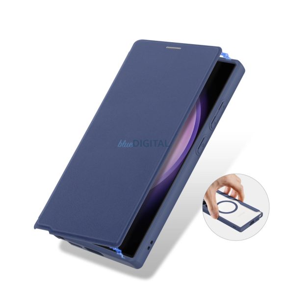 Dux Ducis Skin X Pro tok Samsung S24 Ultra mágneses gyűrű és patent - kék
