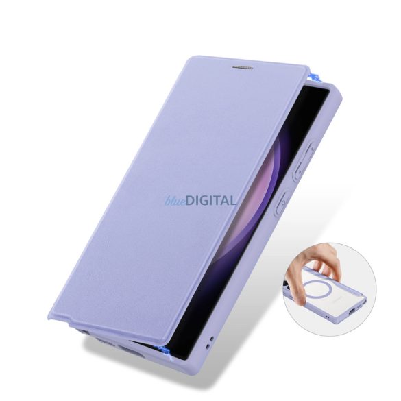 Dux Ducis Skin X Pro tok Samsung S24 Ultra mágneses gyűrű és patent - lila