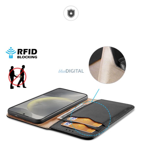 Dux Ducis Hivo flipes tok és RFID blokkoló Samsung Galaxy S24 - fekete