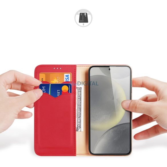 Dux Ducis Hivo flipes tok és RFID blokkoló Samsung Galaxy S24+ - piros