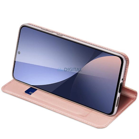 Dux Ducis Skin Pro Flipes tok, pénztárcával és állvány Xiaomi Poco M6 Pro / Redmi 12/12R - rózsaszínű