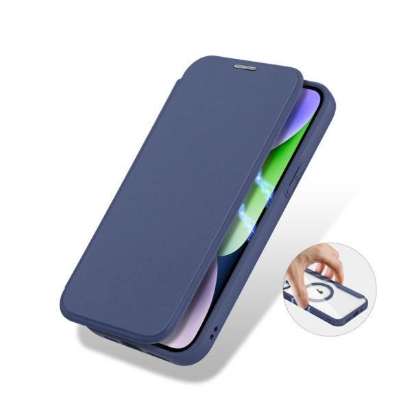 Dux Ducis Skin X Pro mágneses Flip MagSafe tok iPhone 15 Plus - Kék