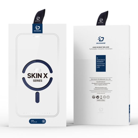 Dux Ducis Skin X Pro mágneses Flip MagSafe tok iPhone 15 Plus - Kék