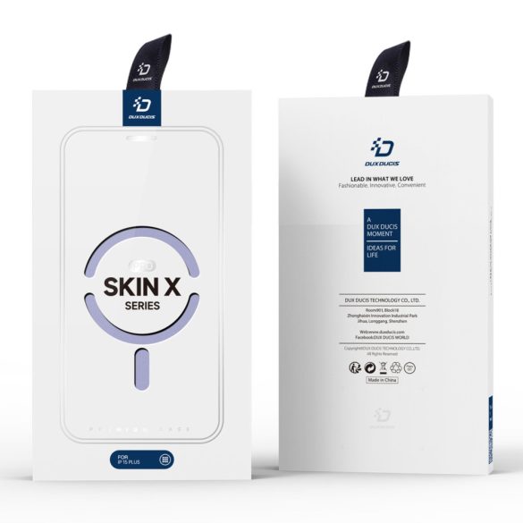 Dux Ducis Skin X Pro mágneses Flip MagSafe tok iPhone 15 Plus - Lila