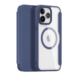 iPhone 15 Pro mágneses MagSafe Flip Case Dux Ducis Skin X Pro - Kék tok