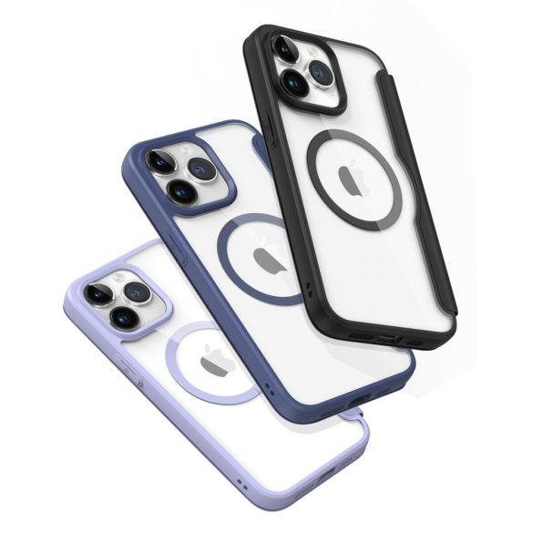 iPhone 15 Pro mágneses MagSafe Flip Case Dux Ducis Skin X Pro - Kék tok