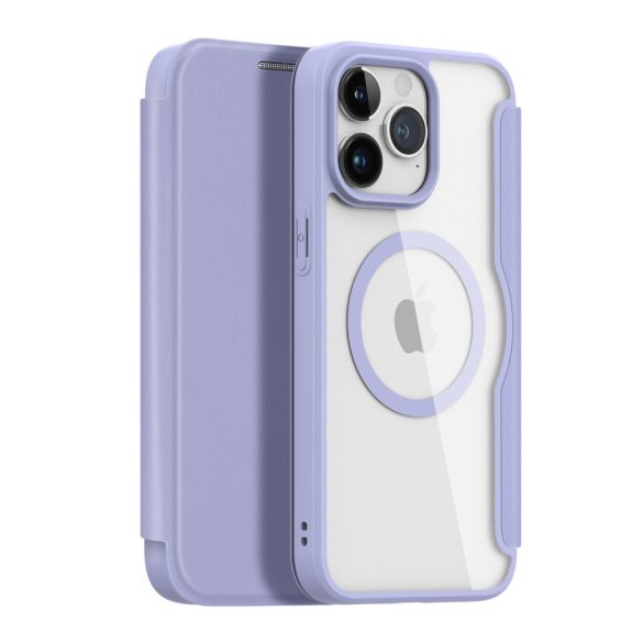 iPhone 15 Pro mágneses MagSafe Flip Case Dux Ducis Skin X Pro - Lila tok