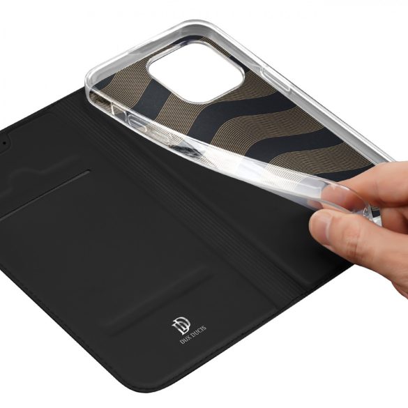 Dux Ducis Skin Pro Wallet Case iPhone 15 Pro tok - Fekete