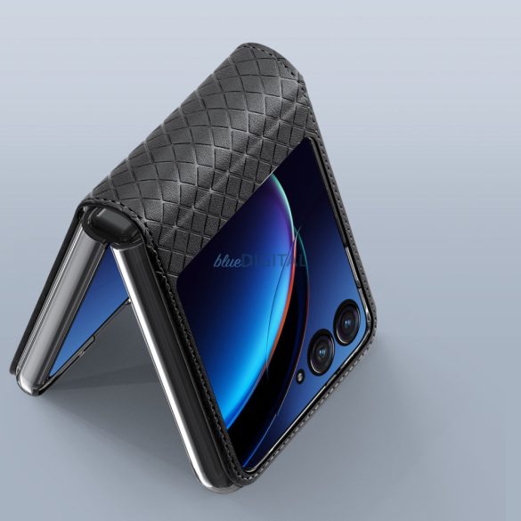 Bőr tok pénztárcával Motorola Razr 40 Ultra Dux Ducis Bril - fekete