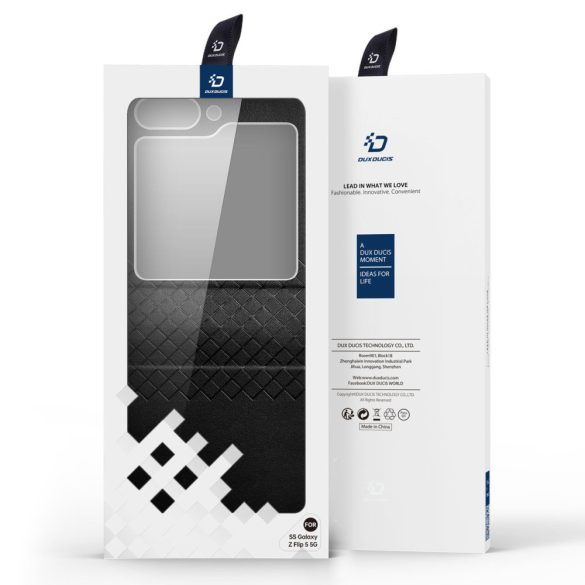 Samsung Galaxy Z Flip5 5G Flip bőr tok pénztárcával hátlap Dux Ducis Bril - Fekete