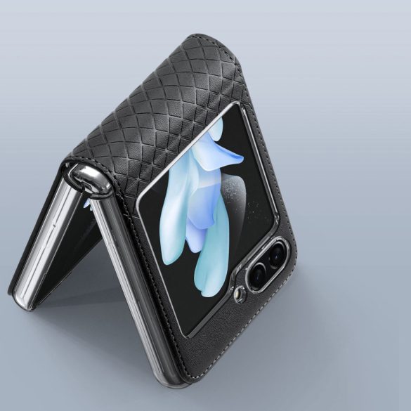 Samsung Galaxy Z Flip5 5G Flip bőr tok pénztárcával hátlap Dux Ducis Bril - Fekete