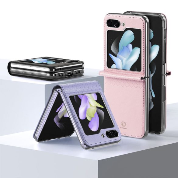 Samsung Galaxy Z Flip5 5G Flip bőr tok pénztárcával hátlap Dux Ducis Bril - Rózsaszín
