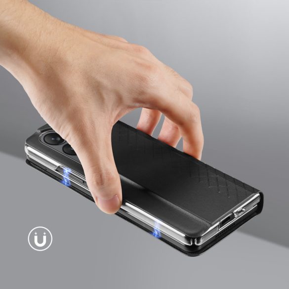 Dux Ducis Bril bőr flipes tok pénztárcával Samsung Galaxy Z Fold5 5G - Fekete