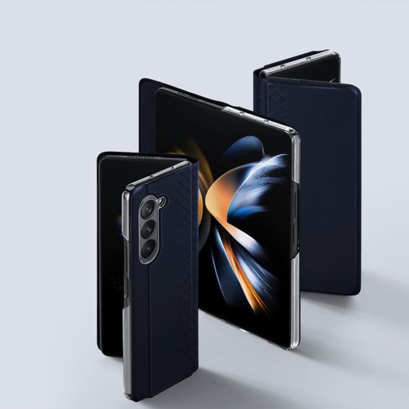 Dux Ducis Bril bőr flipes tok pénztárcával Samsung Galaxy Z Fold5 5G - Kék