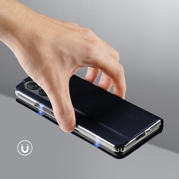 Dux Ducis Bril bőr flipes tok pénztárcával Samsung Galaxy Z Fold5 5G - Kék