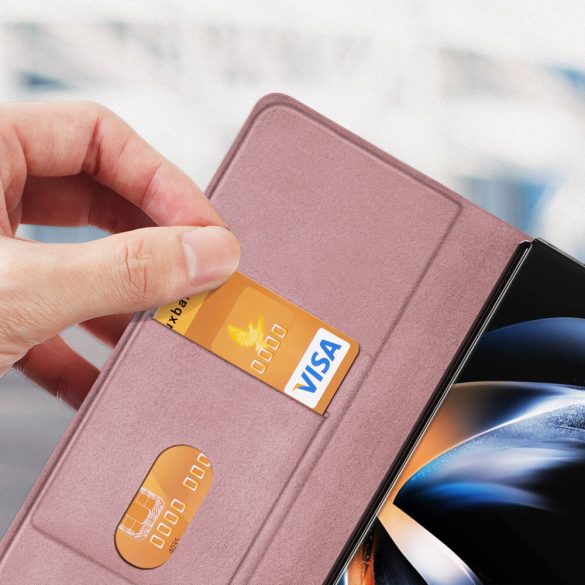 Samsung Galaxy Z Fold5 5G Dux Ducis Bril pénztárcával Flip bőr tok - rózsaszín
