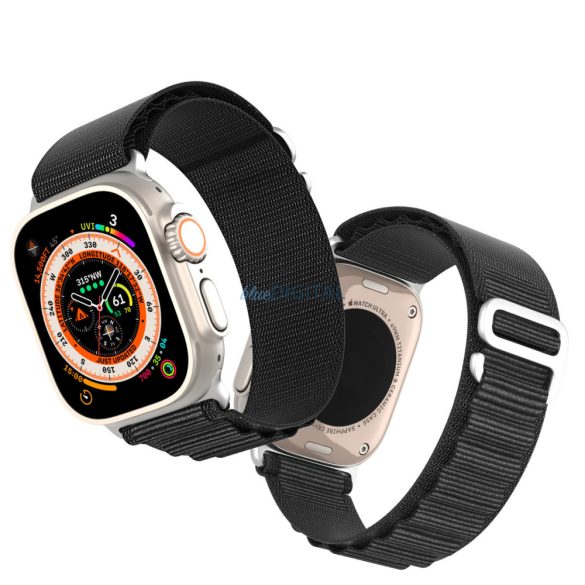 Dux Ducis (GS Version) sportos csereszíj Apple Watch 9/8/7/6/SE/5/4/3/2/1 (41, 40, 38 mm) fekete