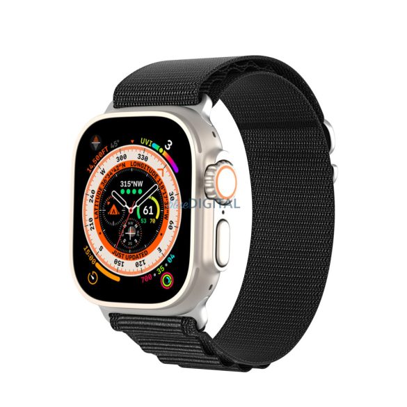 Dux Ducis (GS Version) sportos csereszíj Apple Watch Ultra / 9 / 8 / 7 / 6 / SE / 5 / 4 / 3 / 2 / 1 (42, 44, 45, 49 mm) fekete