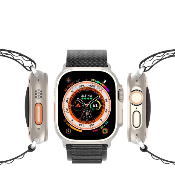 Dux Ducis (GS Version) sportos csereszíj Apple Watch Ultra / 9 / 8 / 7 / 6 / SE / 5 / 4 / 3 / 2 / 1 (42, 44, 45, 49 mm) fekete