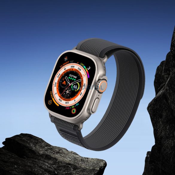 Dux Ducis (YJ Version) sportos csereszíj Apple Watch 9 / 8 / 7 / 6 / SE / 5 / 4 / 3 / 2 / 1 (38, 40, 41 mm) fekete-szürke