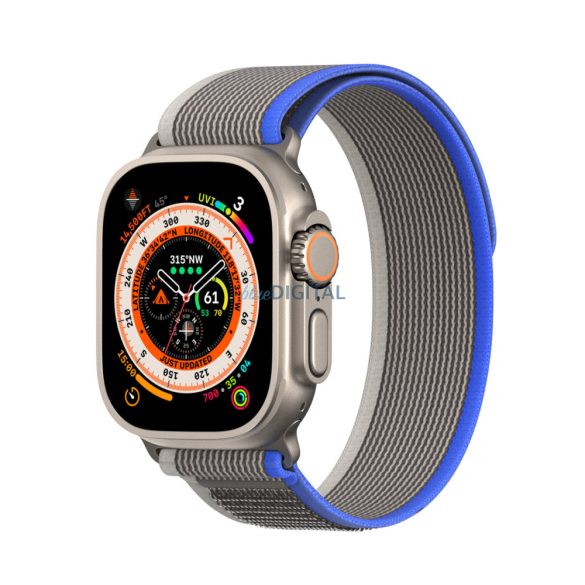 Dux Ducis (YJ Version) sportos csereszíj Apple Watch 9 / 8 / 7 / 6 / SE / 5 / 4 / 3 / 2 / 1 (38, 40, 41 mm) kék-szürke