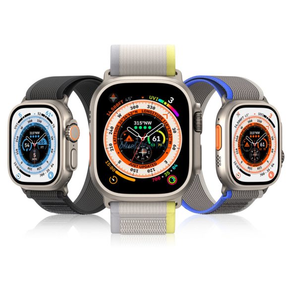 Dux Ducis (YJ Version) sportos csereszíj Apple Watch 9 / 8 / 7 / 6 / SE / 5 / 4 / 3 / 2 / 1 (38, 40, 41 mm) kék-szürke