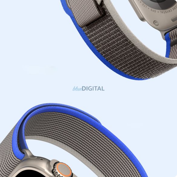 Dux Ducis (YJ Version) sportos csereszíj Apple Watch 9 / 8 / 7 / 6 / SE / 5 / 4 / 3 / 2 / 1 (38, 40, 41 mm) kék-szürke