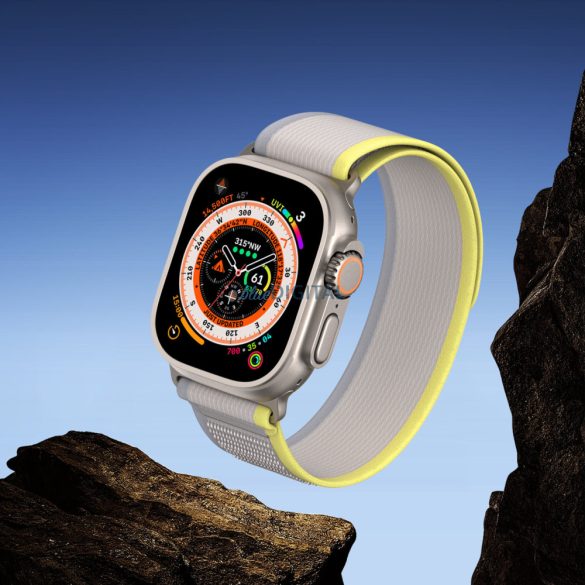 Dux Ducis (YJ Version) sportos csereszíj Apple Watch 9 / 8 / 7 / 6 / SE / 5 / 4 / 3 / 2 / 1 (38, 40, 41 mm) sárga-bézs színű