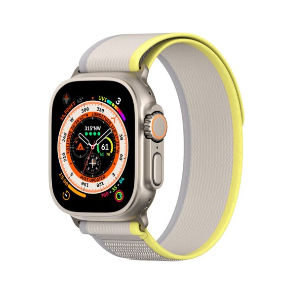 Dux Ducis (YJ Version) sportos csereszíj Apple Watch Ultra / 9 / 8 / 7 / 6 / SE / 5 / 4 / 3 / 2 / 1 (42, 44, 45, 49 mm) - sárga-bézs színű