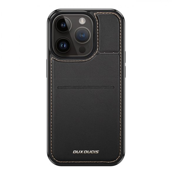 3 az 1-ben tok iPhone 13 Pro Max MagSafe pénztárcával RFID blokkoló állvány Dux Ducis Rafi Mag - Fekete