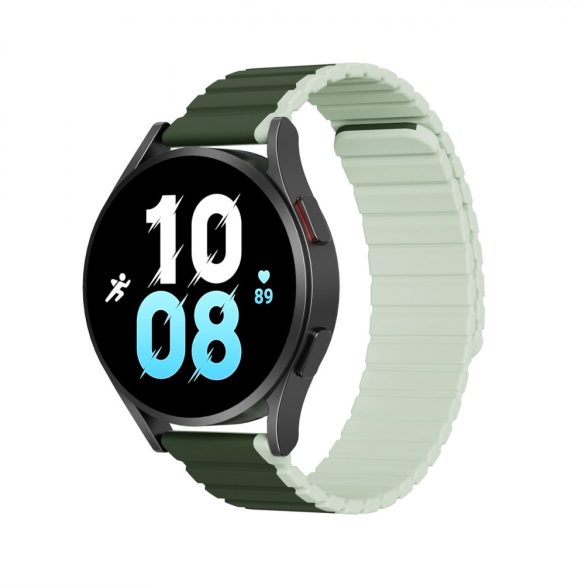 Univerzális mágneses Samsung Galaxy Watch 6 Pro/6/6 Classic/5 Pro/5/5/5 Classic Dux Ducis szíj (20mm LD verzió) - Zöld színű tok