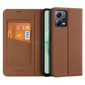 Dux Ducis Skin X2 Case XIAOMI Redmi Note 12 5G / Poco X5 5G flipes tok pénztárcával és állvánnyal Brown tok