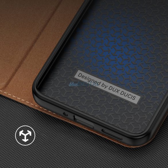 Dux Ducis Skin X2 Case XIAOMI Redmi Note 12 5G / Poco X5 5G flipes tok pénztárcával és állvánnyal Brown tok