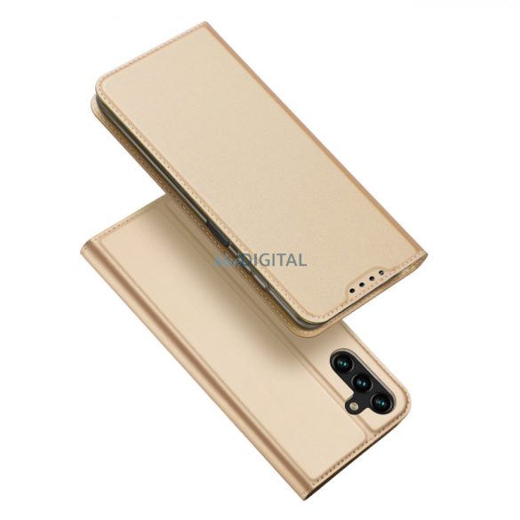 Dux Ducis Skin Pro Case for Samsung Galaxy A14 5G flipes tok pénztárcával és állvánnyal arany