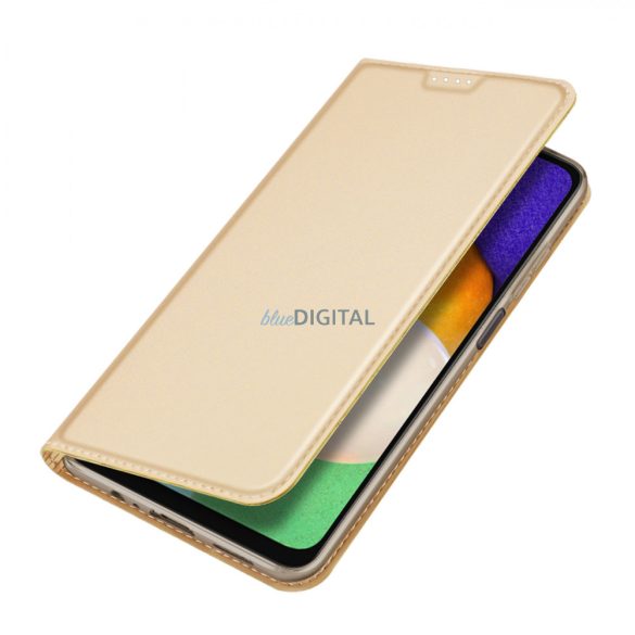 Dux Ducis Skin Pro Case for Samsung Galaxy A14 5G flipes tok pénztárcával és állvánnyal arany