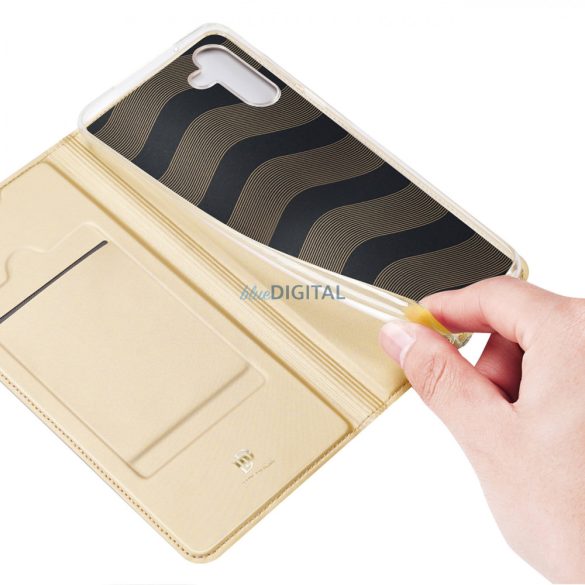 Dux Ducis Skin Pro Case for Samsung Galaxy A14 5G flipes tok pénztárcával és állvánnyal arany