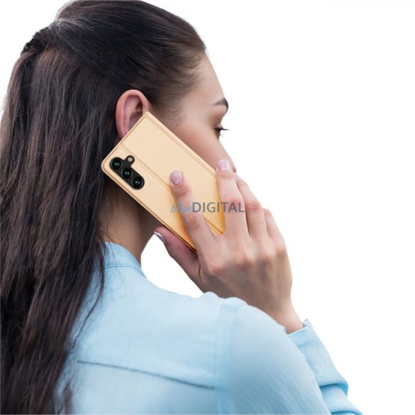 Dux Ducis Skin Pro Case for Samsung Galaxy A14 5G flipes tok pénztárcával és állvánnyal arany