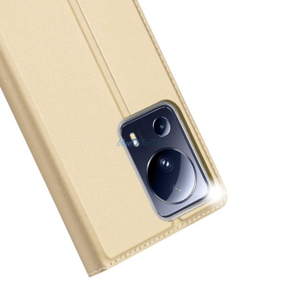 Dux Ducis Skin Pro Case for Xiaomi 13 Lite flipes tok pénztárcával és állvánnyal arany