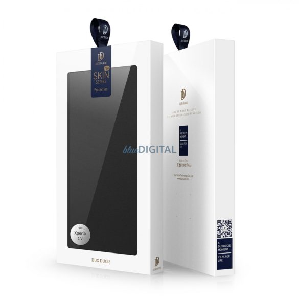 Dux Ducis Skin Pro Case for Sony Xperia 1 V flipes tok pénztárcával és állvánnyal Fekete