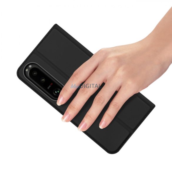 Dux Ducis Skin Pro Case for Sony Xperia 1 V flipes tok pénztárcával és állvánnyal Fekete