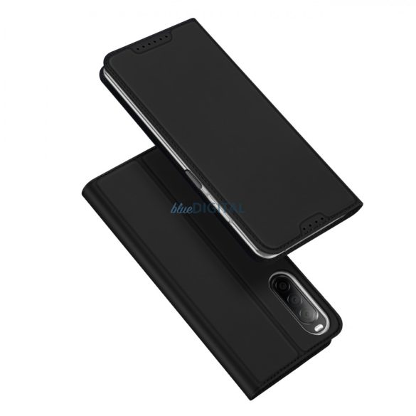 Dux Ducis Skin Pro Case for Sony Xperia 10 V flipes tok pénztárcával és állvánnyal Fekete