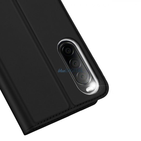 Dux Ducis Skin Pro Case for Sony Xperia 10 V flipes tok pénztárcával és állvánnyal Fekete