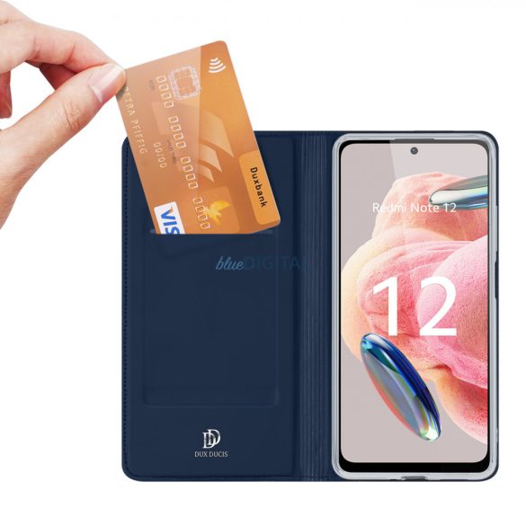 Dux Ducis Skin Pro Case for Xiaomi Redmi Note 12 flipes tok pénztárcával és állvánnyal Kék