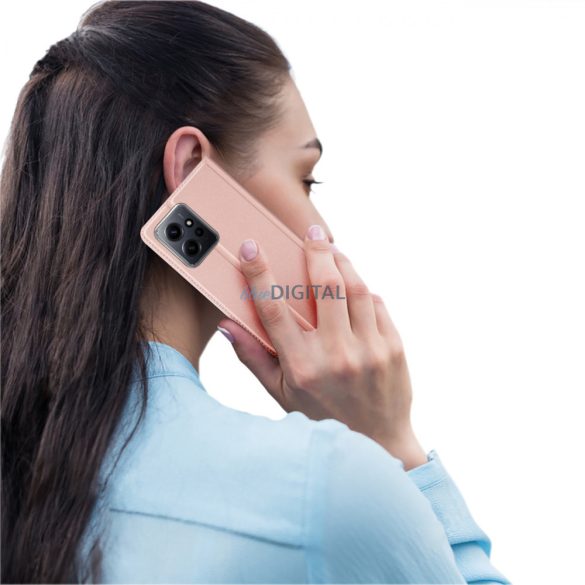 Dux Ducis Skin Pro Case for Xiaomi Redmi Note 12 flipes tok pénztárcával és állvánnyal rózsaszín