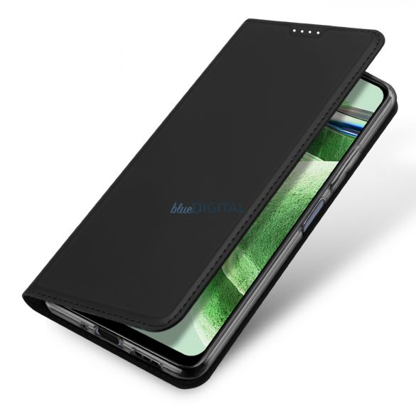 Dux Ducis Skin Pro tok Xiaomi Redmi Note 12 Pro+ flipes tok pénztárcával és állvánnyal fekete