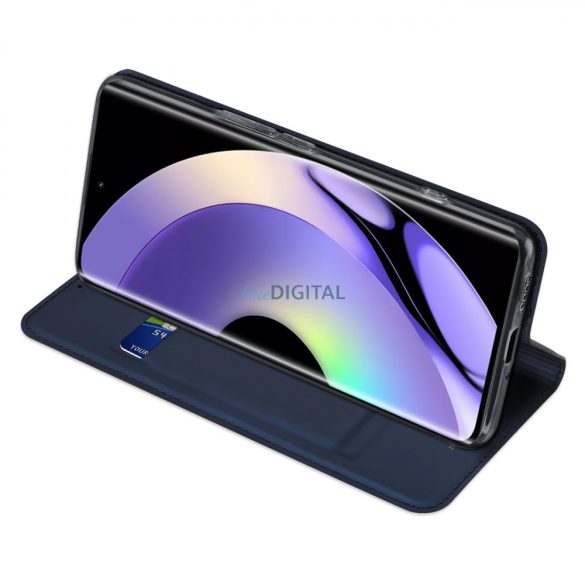Dux Ducis Skin Pro tok Realme 10 Pro+ flip cover kártya pénztárca állvány kék