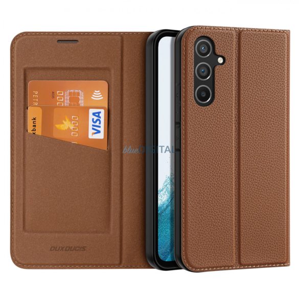 Dux Ducis Skin X2 tok Samsung Galaxy A54 5G flip cover pénztárca állvány barna