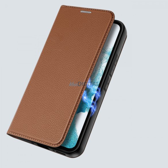 Dux Ducis Skin X2 tok Samsung Galaxy A54 5G flip cover pénztárca állvány barna