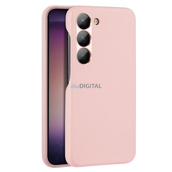 Dux Ducis Grit Samsung Galaxy S23 elegáns műbőr tok MagSafe rózsaszín